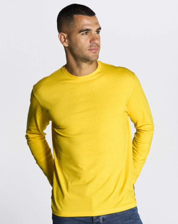Camiseta lisa para hombre de manga larga